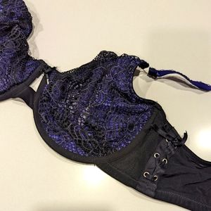 Addition Elle Goth Black and Lace Underwire Bra
